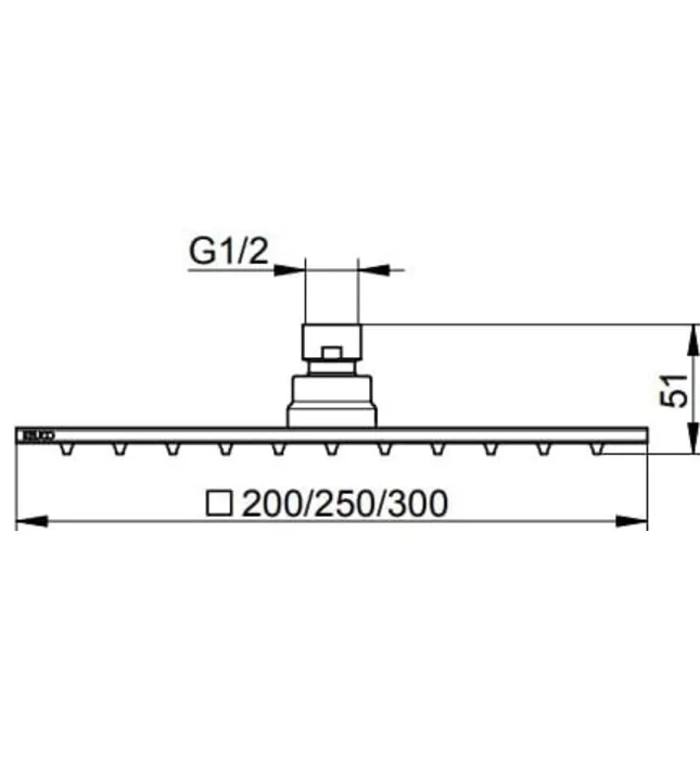Bát sen phun mưa vuông Keuco 59986010202 (250mm)