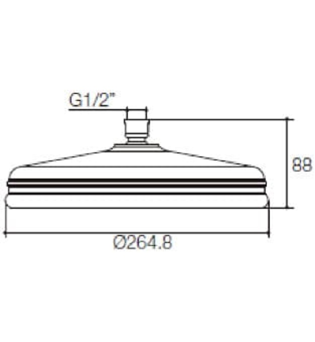 Đầu sen tròn gắn trần Kohler K-15991T-CL-2BZ