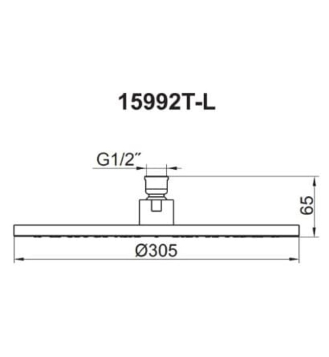 Đầu sen tròn gắn trần Kohler K-15992T-CL-CP