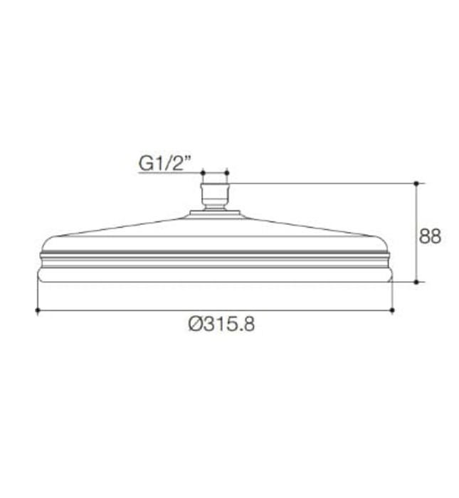 Đầu sen tròn gắn trần Kohler K-15993T-CL-PGD
