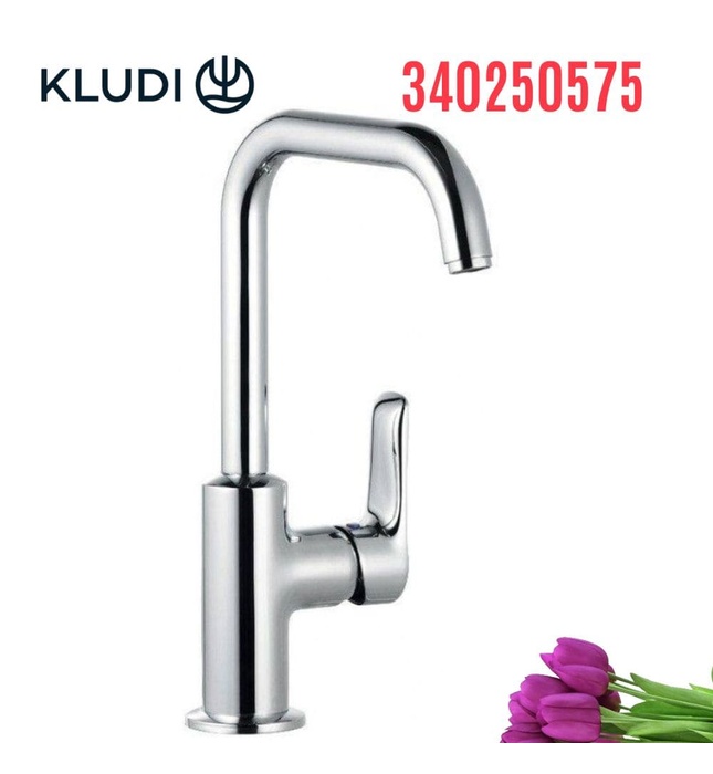 Vòi lavabo nóng lạnh 1 chân cao Kludi Pure & Solid 340250575