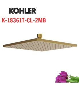 Đầu sen vuông gắn trần Kohler K-18361T-CL-2MB