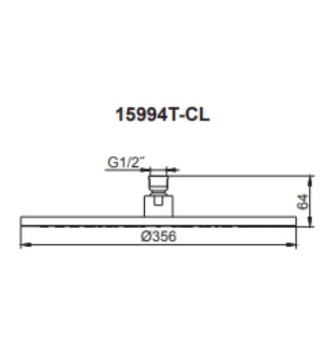 Đầu sen tắm tròn gắn trần Kohler K-15990T-CL-PGD