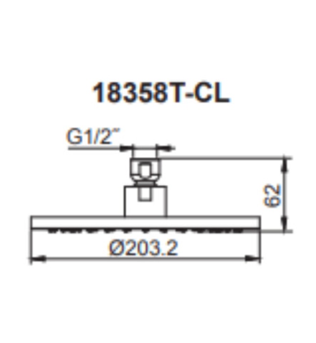 Đầu sen tắm tròn gắn trần Kohler K-18358T-CL-2MB