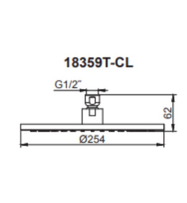 Đầu sen tròn gắn trần Kohler K-18359T-CL-2BL
