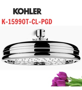 Đầu sen tắm tròn gắn trần Kohler K-15990T-CL-PGD