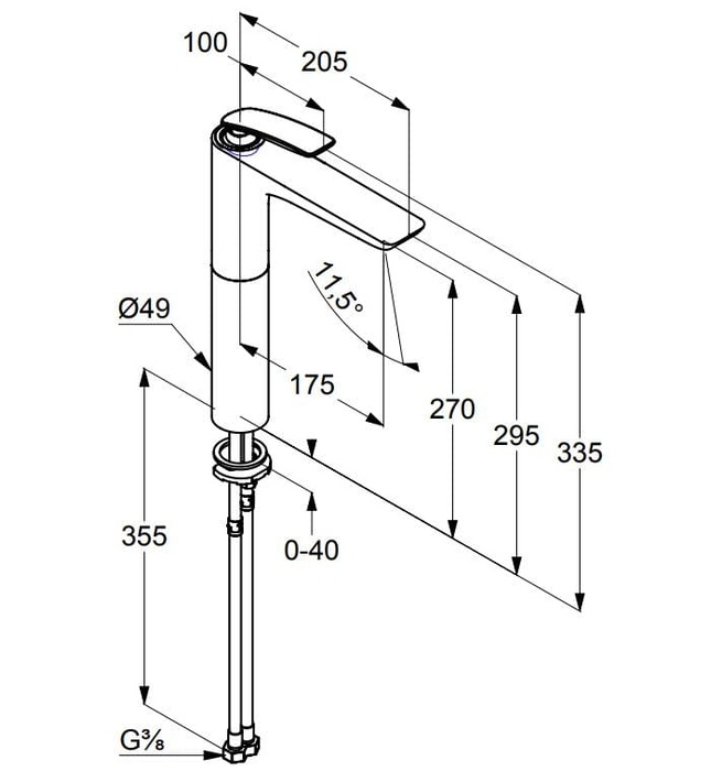 Vòi lavabo nóng lạnh 1 chân cao trắng Kludi Balance 522989175