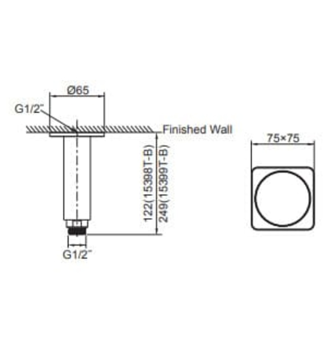Tay sen gắn trần Kohler K-15399T-B-PGD