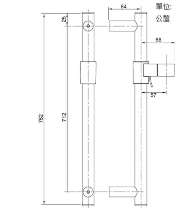 Thanh trượt sen tắm 80cm Mỹ Kohler Slidebar K-8524T-CP