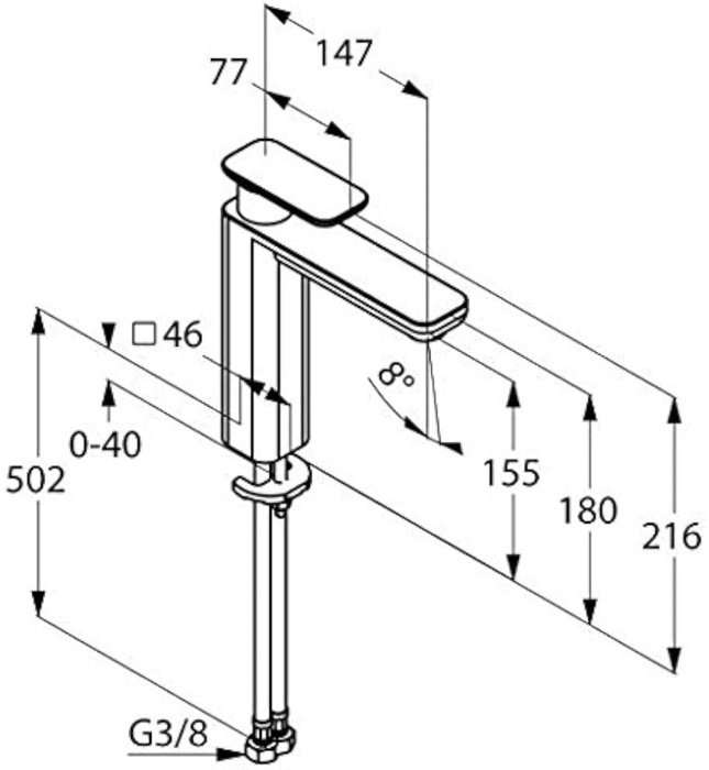 Vòi lavabo nóng lạnh 1 chân Kludi 492960575