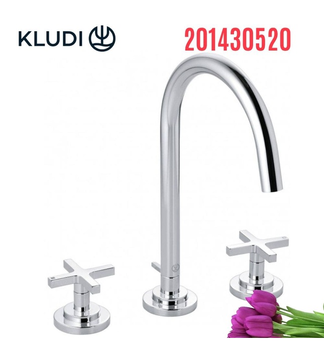 Vòi lavabo nóng lạnh 3 chân 2 núm xoay Kludi Nova Fonte 201430520