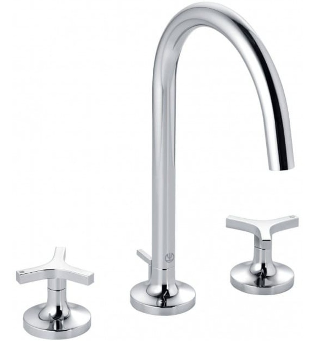 Vòi lavabo nóng lạnh 3 chân 2 tay gạt Kludi Nova Fonte 201430539