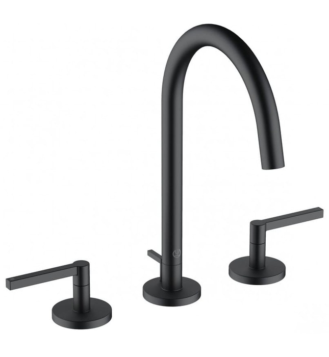 Vòi lavabo nóng lạnh 3 chân 2 tay gạt đen Kludi Nova Fonte 201433915