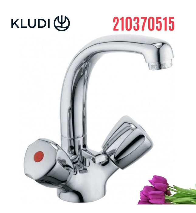 Vòi lavabo nóng lạnh 1 chân 2 núm xoay Standard Kludi 210370515