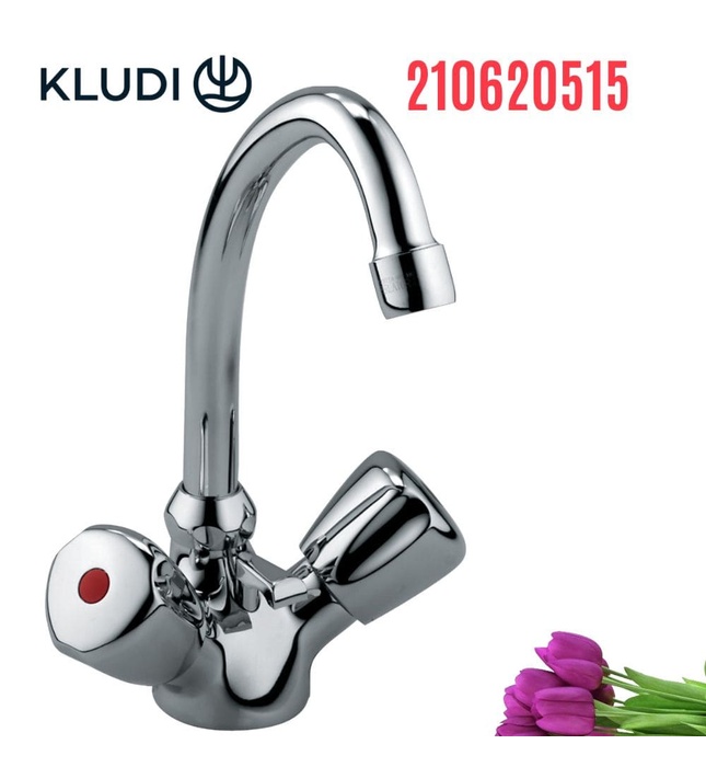 Vòi lavabo nóng lạnh 1 chân 2 núm xoay Standard Kludi 210620515