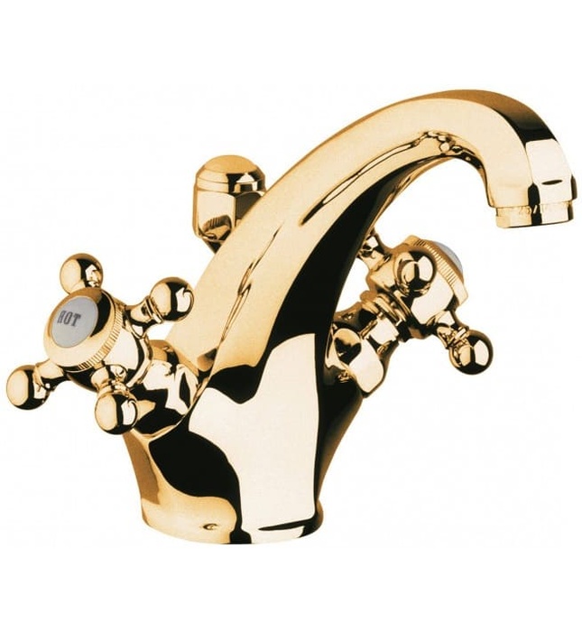 Vòi lavabo 1 chân 2 núm xoay vàng Adlon Kludi 510104520