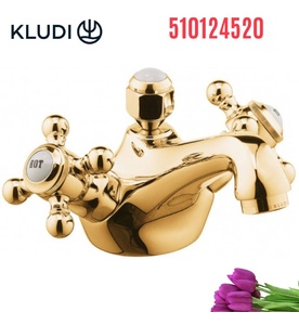 Vòi lavabo 1 chân 2 núm xoay vàng Adlon Kludi 510124520