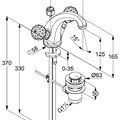 Vòi lavabo nóng lạnh 1 chân vàng 2 núm xoay Adlon Kludi 5101045G4