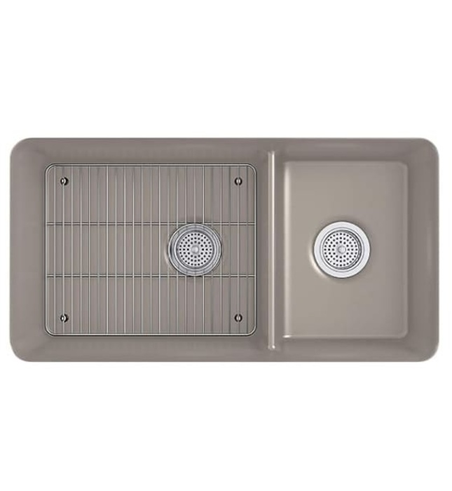 Chậu rửa chén 2 hố âm bàn kèm khay KOHLER Cairn K-8204-CM3