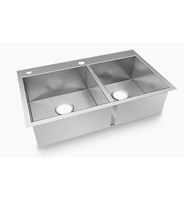 Chậu rửa chén 2 hố âm bàn Kohler Vault K-3581T-2FD-NA