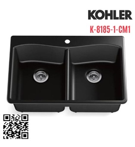 Chậu rửa chén 2 hố cân âm bàn Kohler Kennon K-8185-1-CM1