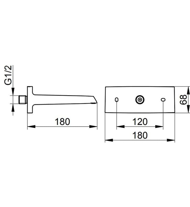 Đầu sen xả thác gắn tường màu đen Keuco 59982130000
