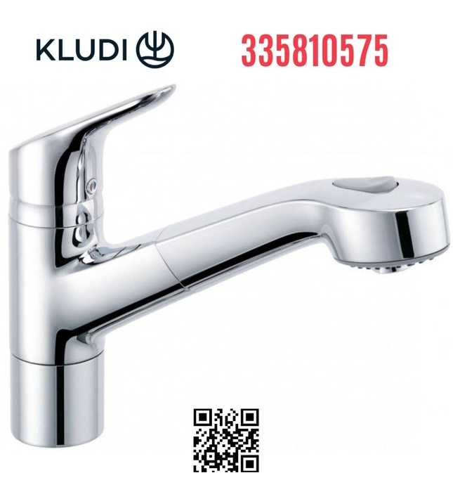 Vòi chậu rửa bát nóng lạnh dây rút Đức Trendo Kludi 335810575