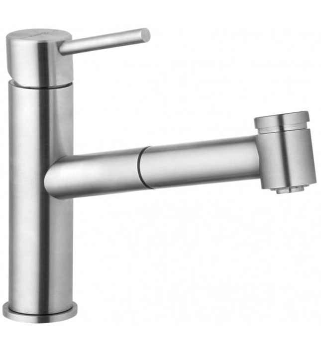 Vòi chậu rửa bát nóng lạnh dây rút Đức Steel Kludi 44851f860