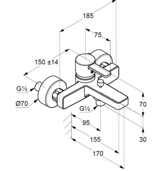 Củ sen tắm nóng lạnh Zenta đen Kludi 386708675