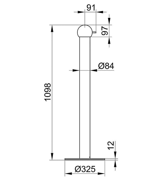 Bình dung dịch xà phòng đứng đen Universal Keuco 04958370400