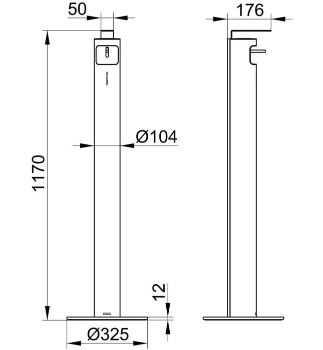 Bình dung dịch xà phòng đen đứng Plan Keuco 14957370400