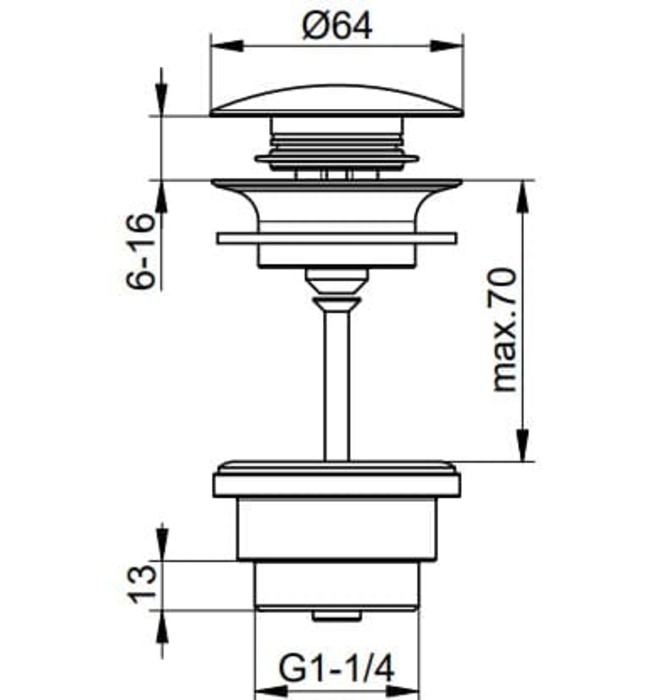 Đầu xi phông nhấn chậu rửa mặt Keuco 59902010000