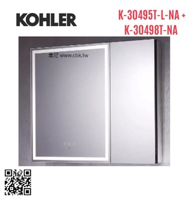 Tủ gương với đèn Kohler GrooMing K-30495T-L-NA + K-30498T-NA (Đen)