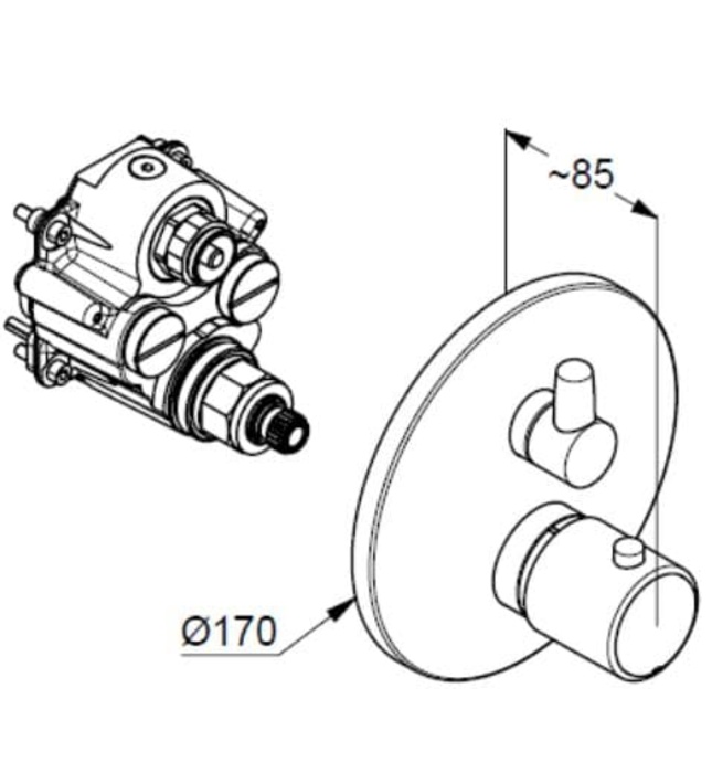 Mặt nạ chuyển hướng 2 đường nước Objekta Đức Kludi 358350538