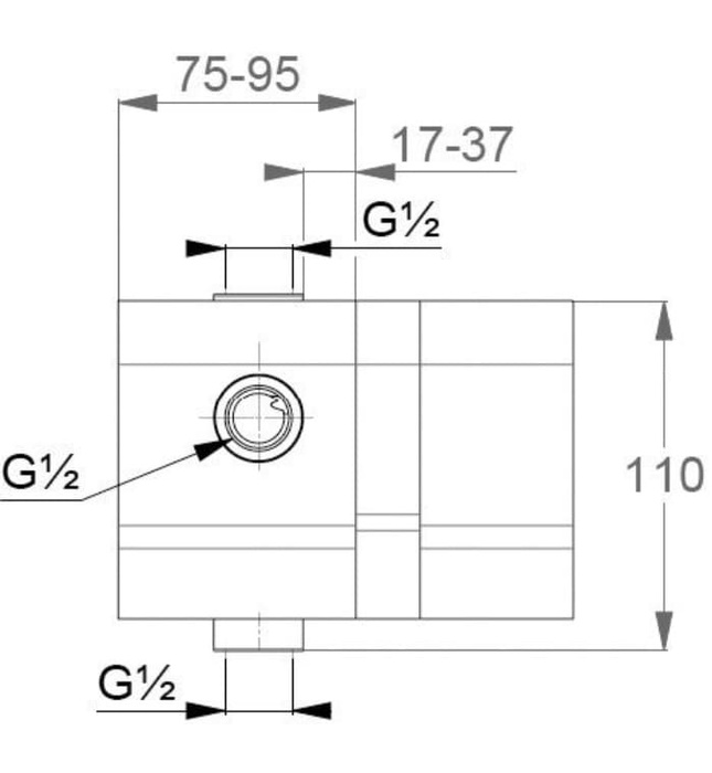 Bộ trộn âm tường chuyển hướng 2 đường nước Kludi 38636