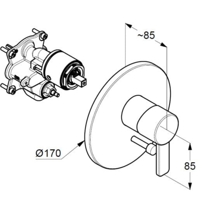 Mặt nạ sen tắm nóng lạnh âm tường Kludi Zenta 386509175