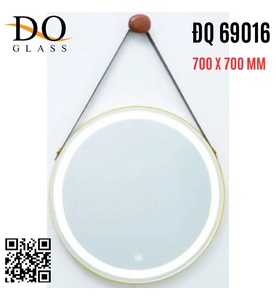 Gương đèn led dây da hình tròn 700x700mm Đình Quốc ĐQ 69016 