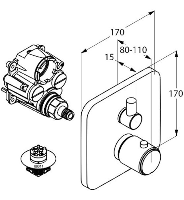 Mặt nạ chuyển hướng 2 đường nước E2 Đức Kludi 498300575