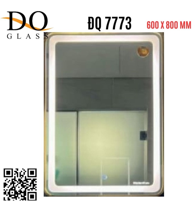 Gương đèn led hình chữ nhật viền nhôm Đình Quốc ĐQ 7773 (600x800mm)