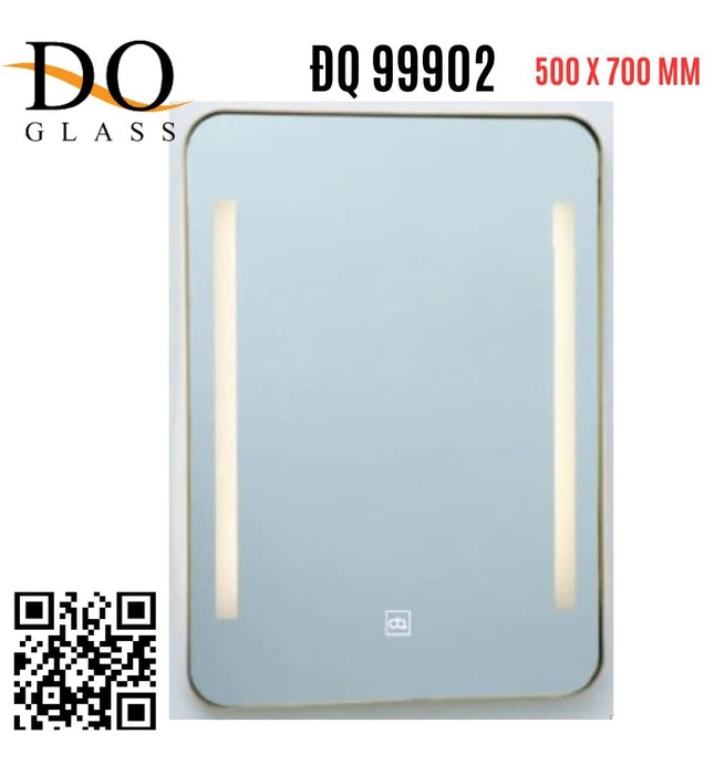 Gương đèn led hình chữ nhật Đình Quốc ĐQ 99902 (500x700mm) viền nhôm