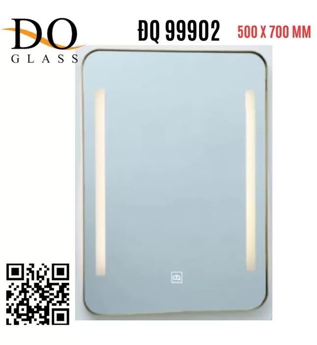 Gương Đèn LED Viền Nhôm Hình Chữ Nhật Đình Quốc ĐQ 99902 500x700mm