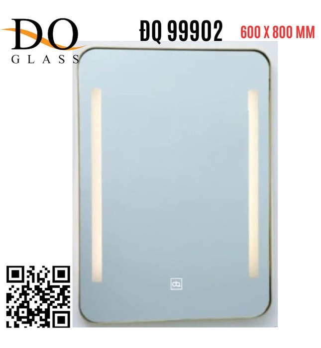 Gương đèn led hình chữ nhật viền nhôm Đình Quốc ĐQ 99902(600x800mm)