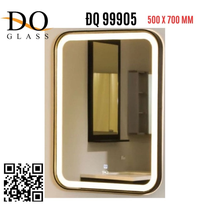 Gương Đèn Led Chữ Nhật Đình Quốc ĐQ 99905 ( 500 x 700 mm) viền nhôm