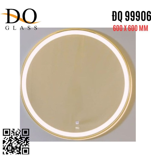 Gương đèn led hình tròn 600x600mm Đình Quốc ĐQ 99906 viền inox 