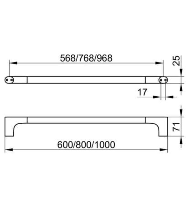 Thanh treo khăn đơn Edition 400 Keuco 11501010800 (80cm)