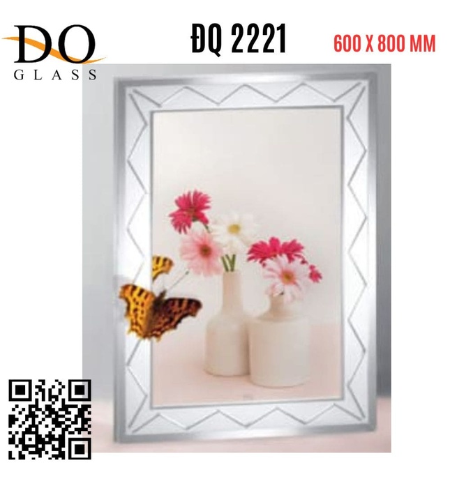 Gương trang trí hoa văn viền Đình Quốc ĐQ 2221(600x800mm) 