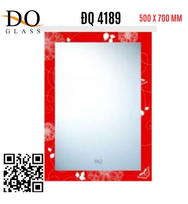 Gương trang trí hoa văn viền 500x700mm Đình Quốc ĐQ 4189