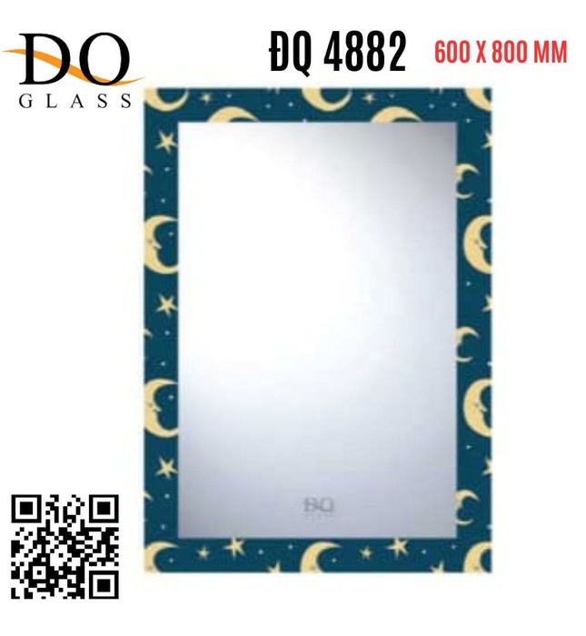 Gương trang trí hoa văn viền Đình Quốc ĐQ 4882 (600x800mm)
