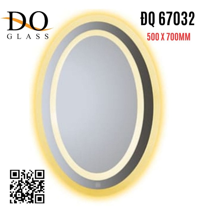 Gương đèn led hình ovan Đình Quốc ĐQ67032 (500x700mm)