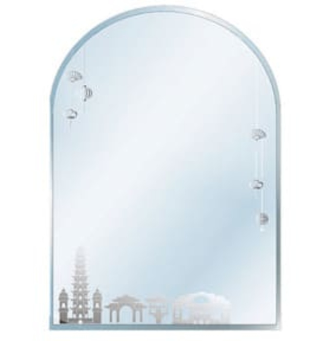 Gương chữ nhật mài cạnh cung tròn hoa văn Đình Quốc ĐQ 8802 (450x600mm) 